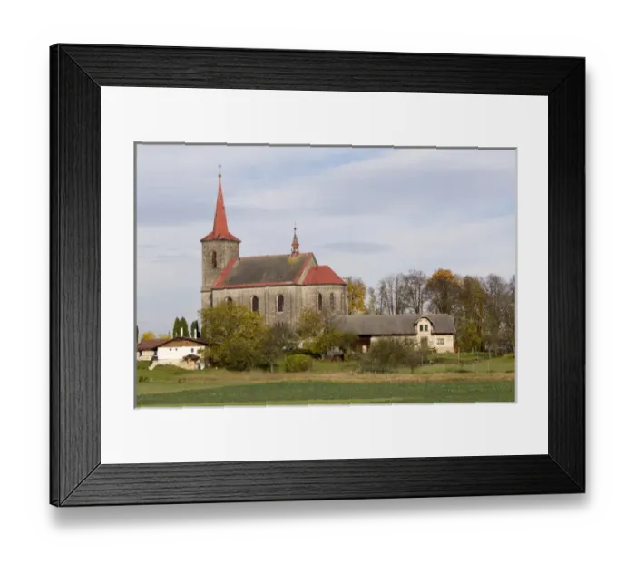 Framed Print : Czech Republic, Bohemia. Church in the Bohemian countryside between Prague and Skala Framed Print : Czech Republic, Bohemia. Church in the Bohemian countryside between Prague and Skala