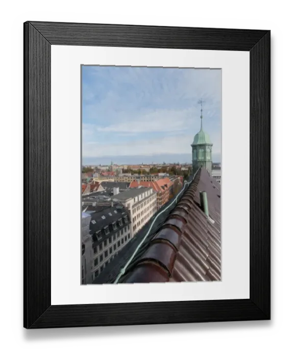 Framed Print : Trinitatis Church. Copenhagen City. Trinitatis Church View from Rundetaarn. Copenhagen City Center Framed Print : Trinitatis Church. Copenhagen City. Trinitatis Church View from Rundetaarn. Copenhagen City Center