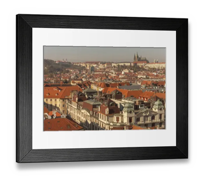 Framed Print : RF. Birds eye View from Old Town Square. Churc of our Lady of Tryn