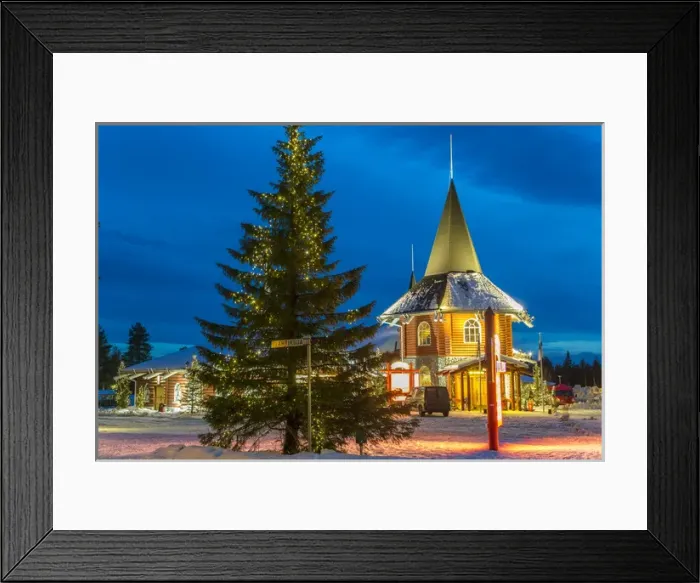 Framed Print : Santa Claus village at dusk, Rovaniemi, Finland Framed Print : Santa Claus village at dusk, Rovaniemi, Finland