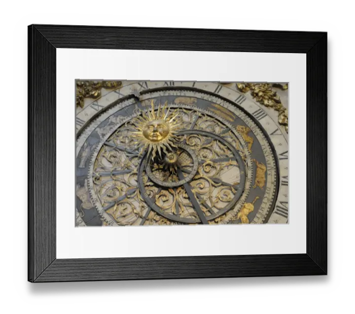 Framed Print : Europe, France, Rhone-Alpes, Lyon. Lyon astronomical clock, Cathedrale Saint-Jean-Baptiste