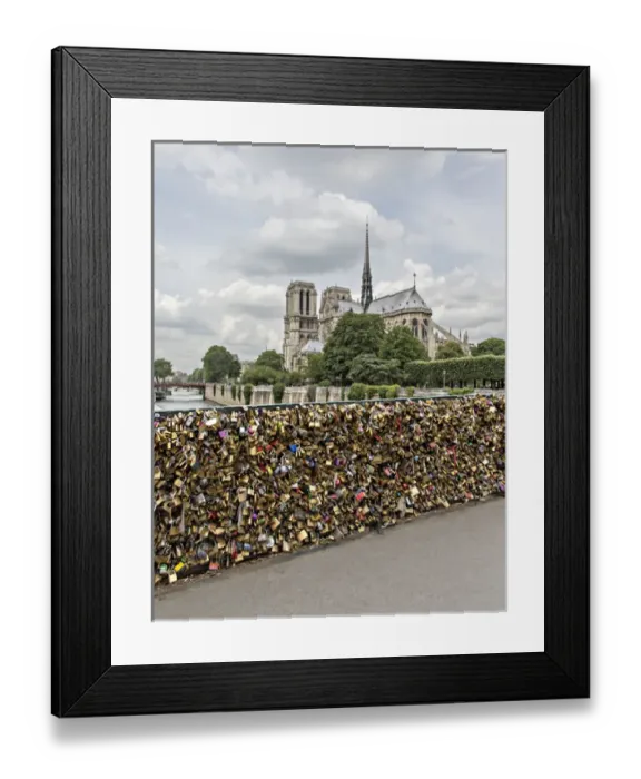 Framed Print : Europe, France, Paris. Love locks on Pont de l Archeveche over the Seine Framed Print : Europe, France, Paris. Love locks on Pont de l Archeveche over the Seine
