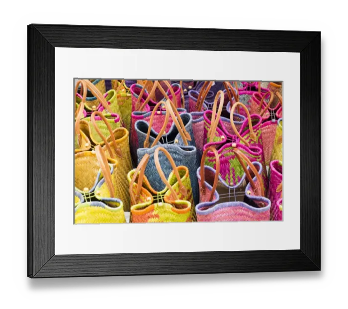 Framed Print : France, Southern France, St. Remy. Baskets for sale at village street market