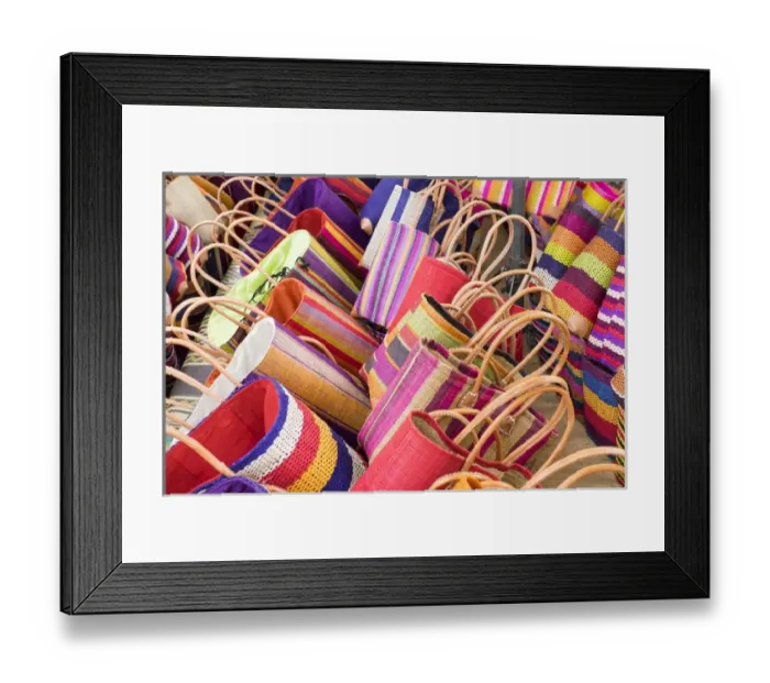 Framed Print : France, Southern France, Provence, St. Remy. Baskets for sale at village street market Framed Print : France, Southern France, Provence, St. Remy. Baskets for sale at village street market