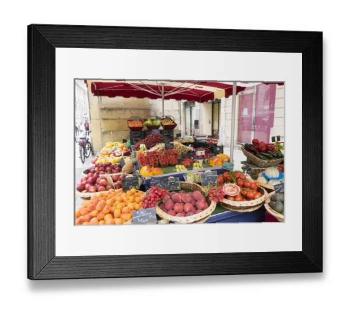 Framed Print : France, Bordeaux, Street Fruit Stand
