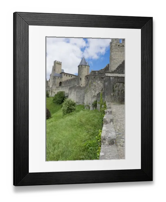 Framed Print : Europe, France, Languedoc-Roussillon, ancient fortified city of Carcassonne, UNESCO Framed Print : Europe, France, Languedoc-Roussillon, ancient fortified city of Carcassonne, UNESCO