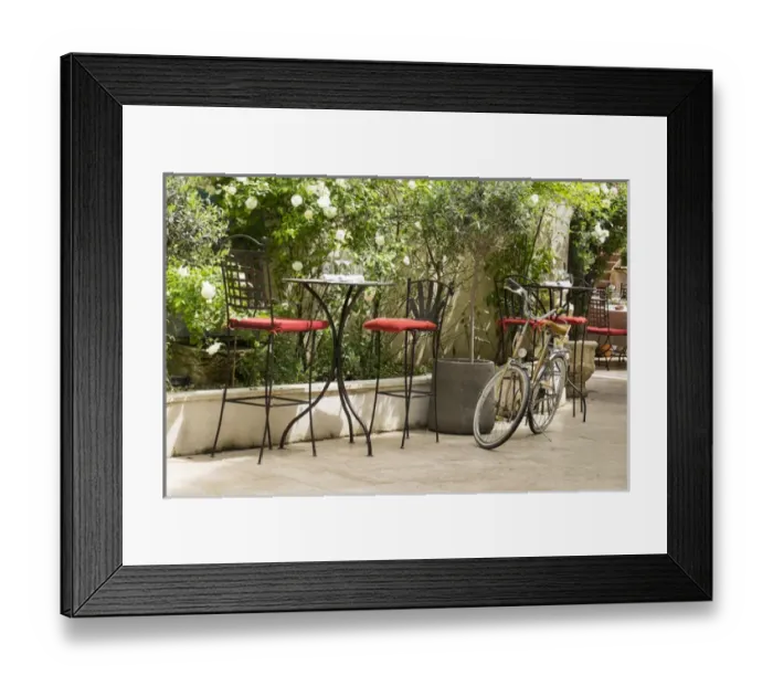 Framed Print : France, Southern France, St. Remy. sidewalk cafes