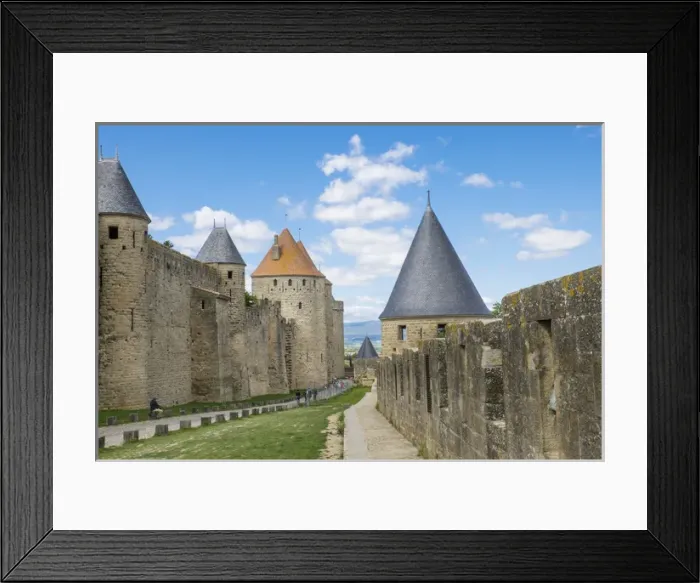 Framed Print : Europe, France, Languedoc-Roussillon, ancient fortified city of Carcassonne, UNESCO Framed Print : Europe, France, Languedoc-Roussillon, ancient fortified city of Carcassonne, UNESCO