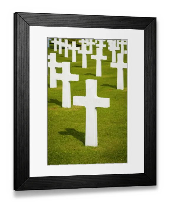Framed Print : Graves at the American Cemetery, Omaha Beach, Colleville-sur-Mer, Normandy, France Framed Print : Graves at the American Cemetery, Omaha Beach, Colleville-sur-Mer, Normandy, France