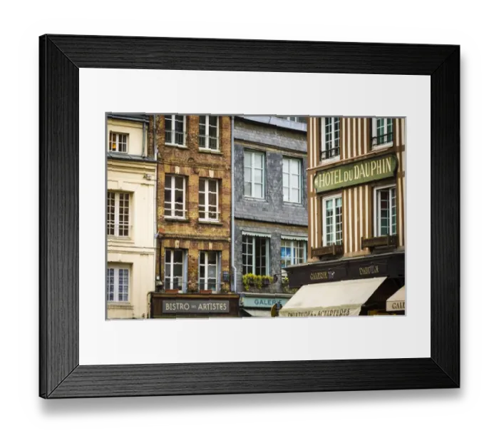 Framed Print : Shops and galleries, Honfleur, Normandy, France