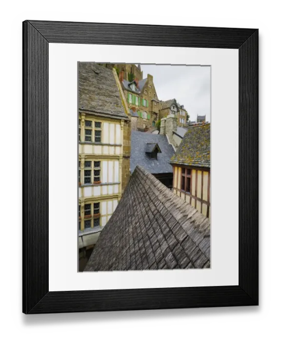 Framed Print : Rooftops at Mont Saint-Michel, Normandy, France