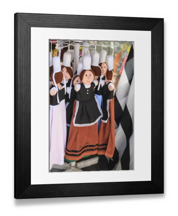 Framed Print : These dolls are dressed in the tradional costume of the women of Brittany. Breton women wore a cap Framed Print : These dolls are dressed in the tradional costume of the women of Brittany. Breton women wore a cap