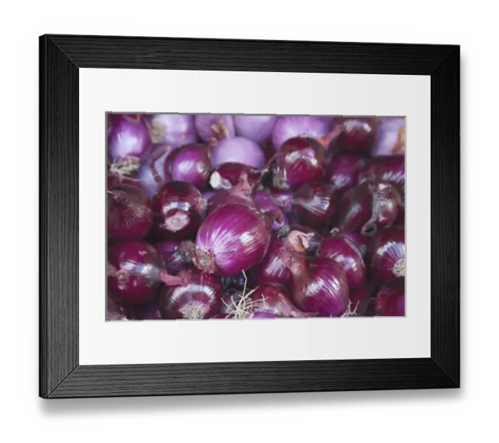 Framed Print : Red onions for sale at the open air market held in Bergerac, France Framed Print : Red onions for sale at the open air market held in Bergerac, France