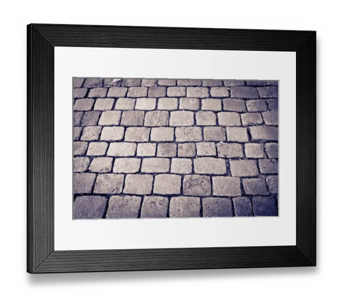 Framed Print : Cobblestone detail in old town Vieux Lyon, France (UNESCO World Heritage Site)