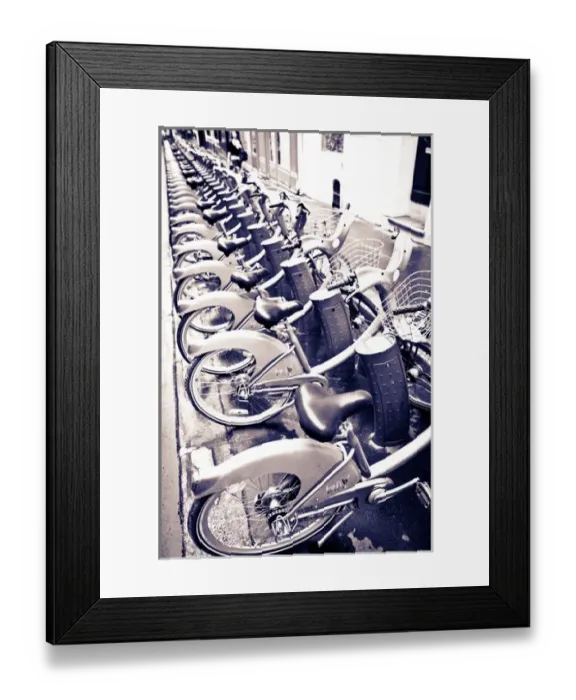 Framed Print : Velib bicycles for rent, Paris, France Framed Print : Velib bicycles for rent, Paris, France