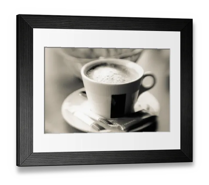 Framed Print : Cup of cafe au lait and croisants, Paris, France Framed Print : Cup of cafe au lait and croisants, Paris, France