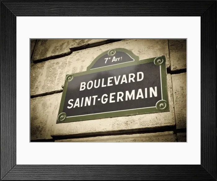 Framed Print : Boulevard Saint-Germain street sign, Paris, France