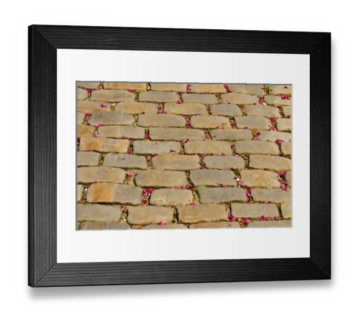 Framed Print : Cobblestone walkway at Pere Lachaise Cemetery, Paris, France