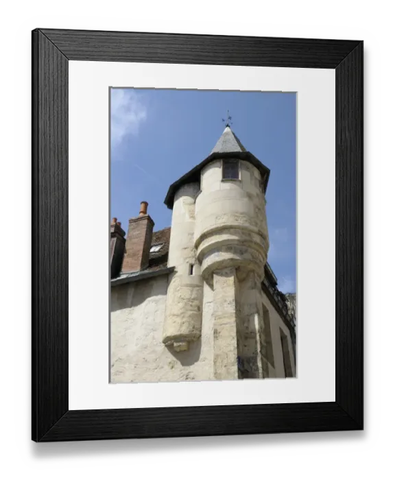 Framed Print : Europe, France, Burgundy, Nievre, Nevers. Old stone tower on a fortress