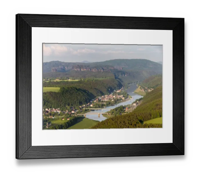 Framed Print : Elbe Sandstone Mountains (Elbsandsteingebirge) in the Saxon Switzerland NP (Saechsische