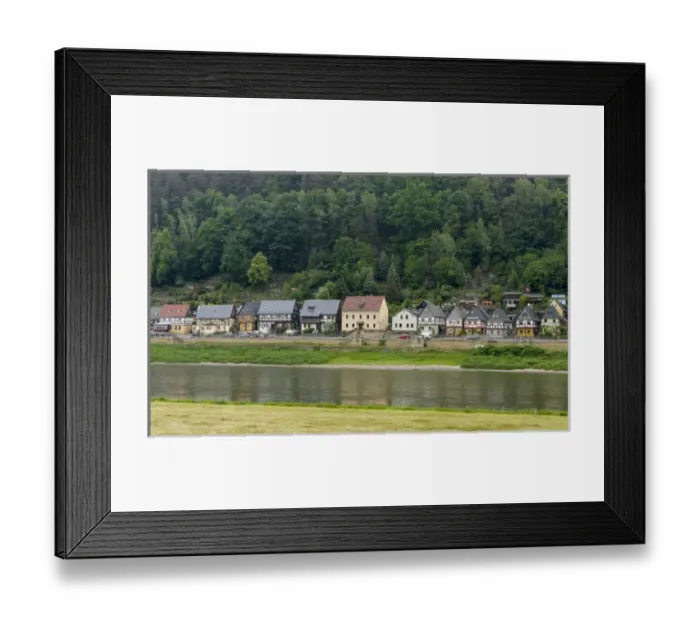 Framed Print : Traditional Half timbered buidlings in the village of Bad Schandau Postelwitz in summer Framed Print : Traditional Half timbered buidlings in the village of Bad Schandau Postelwitz in summer