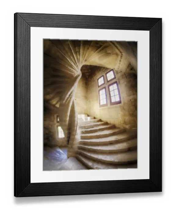 Framed Print : Europe; France; Provence; Lourmarin; Spiral staircas in Chateau de Lourmarin Framed Print : Europe; France; Provence; Lourmarin; Spiral staircas in Chateau de Lourmarin