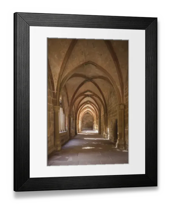 Framed Print : Germany, Baden-Wurttemburg, Maulbronn, Kloster Maulbronn Abbey, cloister