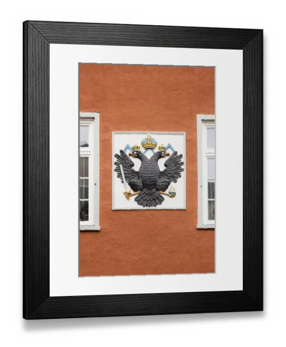 Framed Print : Germany, Hesse, Wetzlar, double-headed eagle, building detail Framed Print : Germany, Hesse, Wetzlar, double-headed eagle, building detail