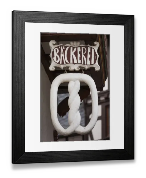 Framed Print : Germany, Hesse, Limburg an der Lahn, pretzel bakery sign Framed Print : Germany, Hesse, Limburg an der Lahn, pretzel bakery sign