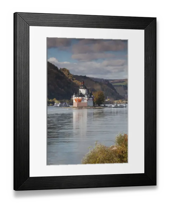 Framed Print : Germany, Rheinland-Pfalz, Kaub, Pfalzgrafenstein Castle, 14th century toll-collection Framed Print : Germany, Rheinland-Pfalz, Kaub, Pfalzgrafenstein Castle, 14th century toll-collection