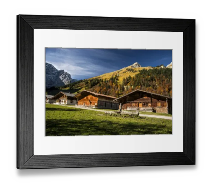 Framed Print : Cabins high in the Austrian Alps Fall colors Framed Print : Cabins high in the Austrian Alps Fall colors