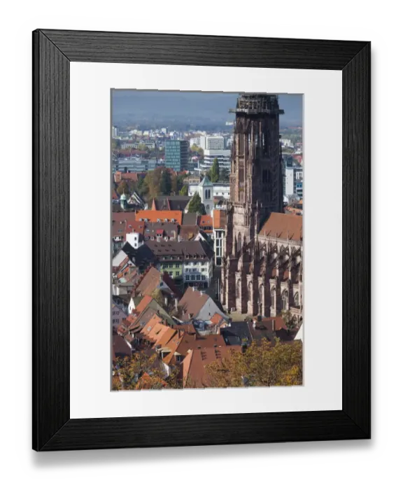 Framed Print : Germany, Baden-Wurttemburg, Black Forest, Freiburg-im-Breisgau, elevated city view