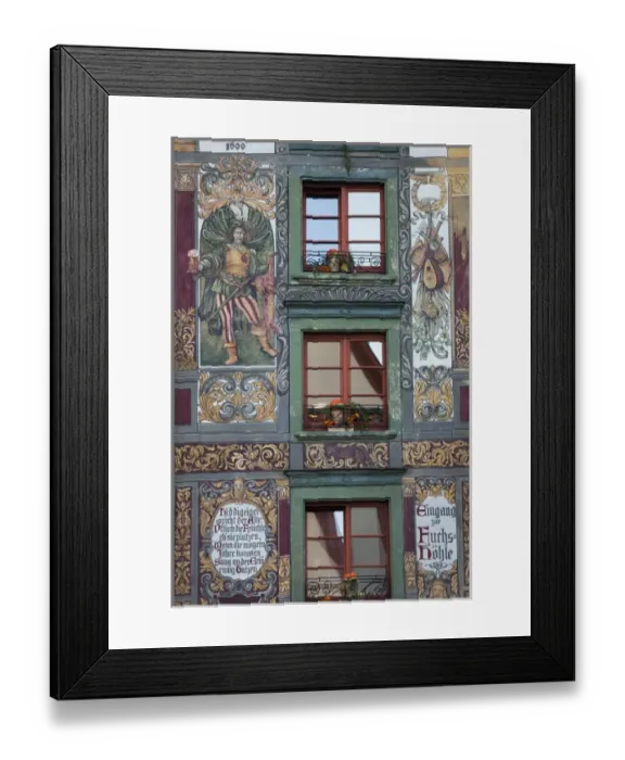 Framed Print : Germany, Baden-Wurttemburg, Black Forest, Bad Sackingen, Munsterplatz square, building