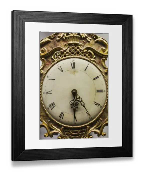 Framed Print : Germany, Baden-Wurttemburg, Black Forest, Furtwangen, detail of 19th century clock face