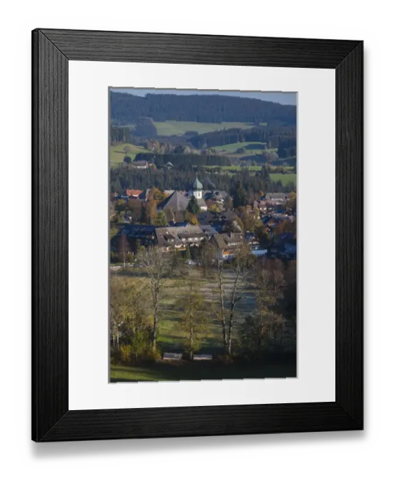 Framed Print : Germany, Baden-Wurttemburg, Black Forest, Hinterzarten, elevated town view