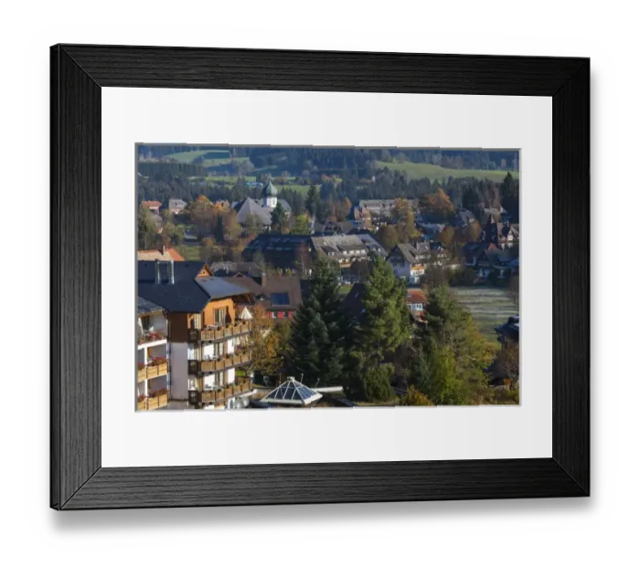 Framed Print : Germany, Baden-Wurttemburg, Black Forest, Hinterzarten, elevated town view