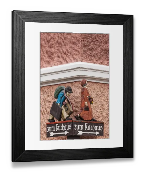 Framed Print : Germany, Baden-Wurttemburg, Black Forest, Lenzkirch, traditional carved wooden road signs