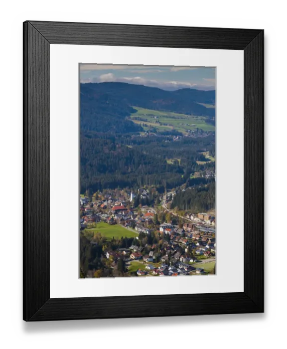 Framed Print : Germany, Baden-Wurttemburg, Black Forest, Titisee-Neustadt, Titisee village elevated