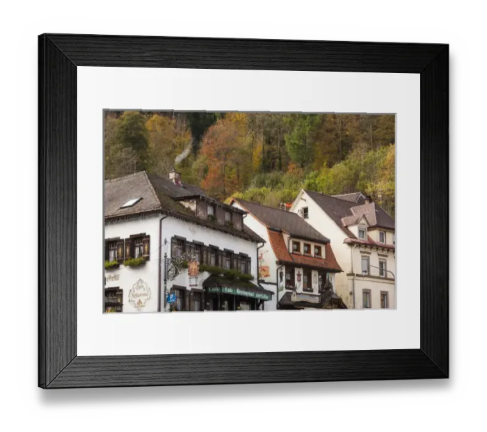 Framed Print : Germany, Baden-Wurttemburg, Black Forest, Triberg, town buildings Framed Print : Germany, Baden-Wurttemburg, Black Forest, Triberg, town buildings