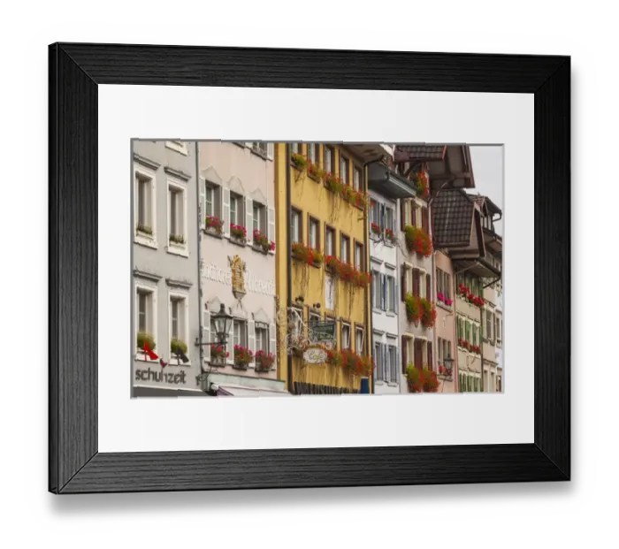 Framed Print : Germany, Baden-Wurttemburg, Black Forest, Waldshut-Tiengen, Waldshut, buildings along