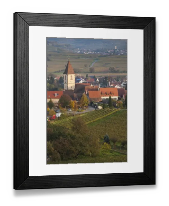Framed Print : Germany, Baden-Wurttemburg, Burkheim, Kaiserstuhl Area, vineyards elevated village view Framed Print : Germany, Baden-Wurttemburg, Burkheim, Kaiserstuhl Area, vineyards elevated village view