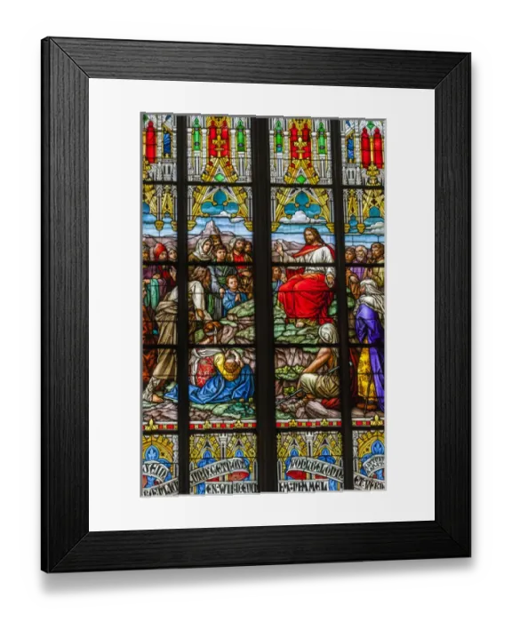 Framed Print : Germany, Rheinland-Pfalz, Speyer, Memorial church, interior, stained glass windows