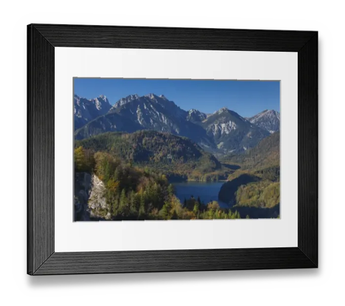 Framed Print : Germany, Bavaria, Hohenschwangau, Schloss Neuschwanstein castle area, Alpsee lake Framed Print : Germany, Bavaria, Hohenschwangau, Schloss Neuschwanstein castle area, Alpsee lake