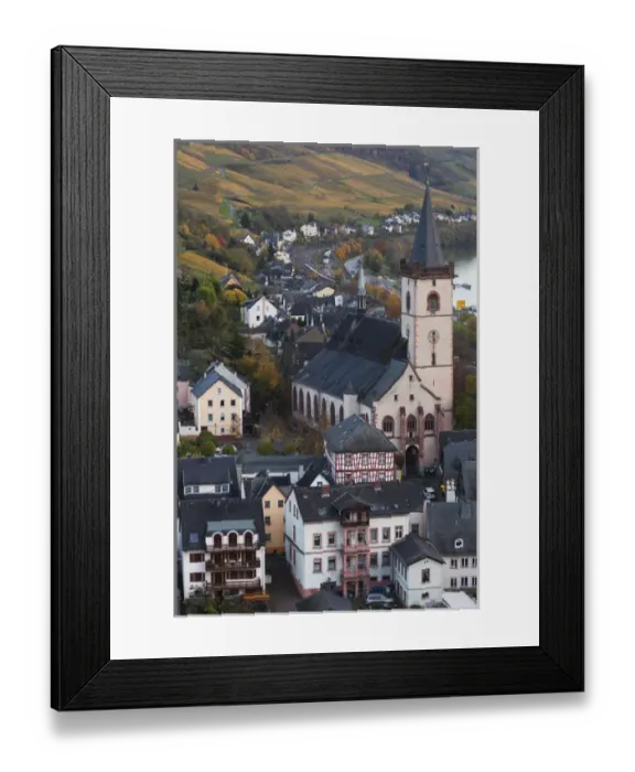 Framed Print : Germany, Hesse, Lorch am Rhein, elevated town view, late afternoon Framed Print : Germany, Hesse, Lorch am Rhein, elevated town view, late afternoon