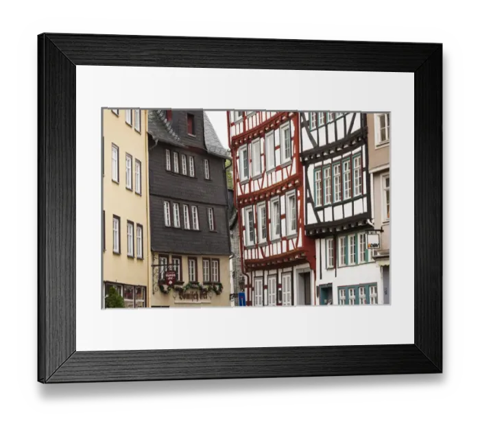Framed Print : Germany, Hesse, Wetzlar, half-timbered town buildings Framed Print : Germany, Hesse, Wetzlar, half-timbered town buildings
