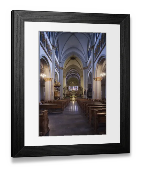 Framed Print : Germany, Nordrhein-Westfalen, Bonn, Munsterbasilika basilica, interior
