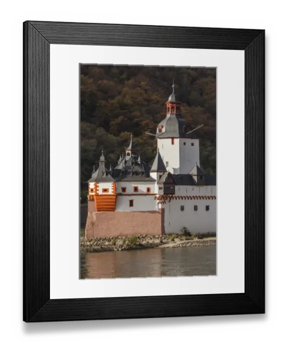 Framed Print : Germany, Rheinland-Pfalz, Kaub, Pfalzgrafenstein Castle, 14th century toll-collection Framed Print : Germany, Rheinland-Pfalz, Kaub, Pfalzgrafenstein Castle, 14th century toll-collection