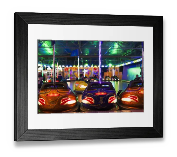 Framed Print : Germany, Rheinland-Pfalz, Speyer, autumn carnival, bumber car ride, evening Framed Print : Germany, Rheinland-Pfalz, Speyer, autumn carnival, bumber car ride, evening
