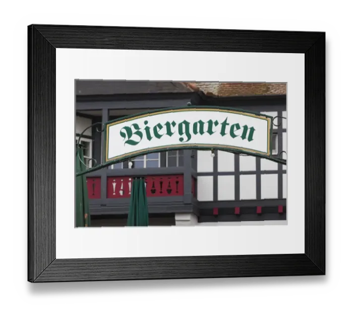 Framed Print : Germany, Rheinland-Pfalz, Speyer, Biergarten sign Framed Print : Germany, Rheinland-Pfalz, Speyer, Biergarten sign