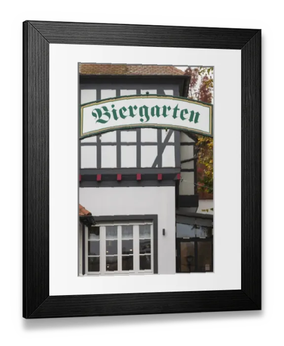 Framed Print : Germany, Rheinland-Pfalz, Speyer, Biergarten sign